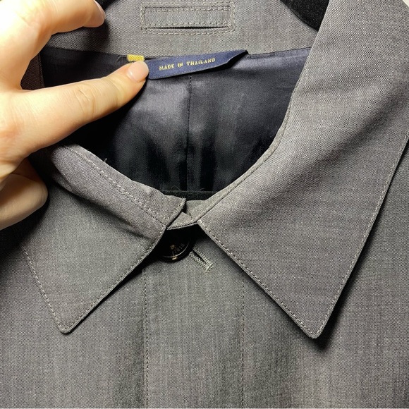Brooks Brothers Loro Piana Men grey Storm system mohair wool blend overcoat 46L - Picture 3 of 11